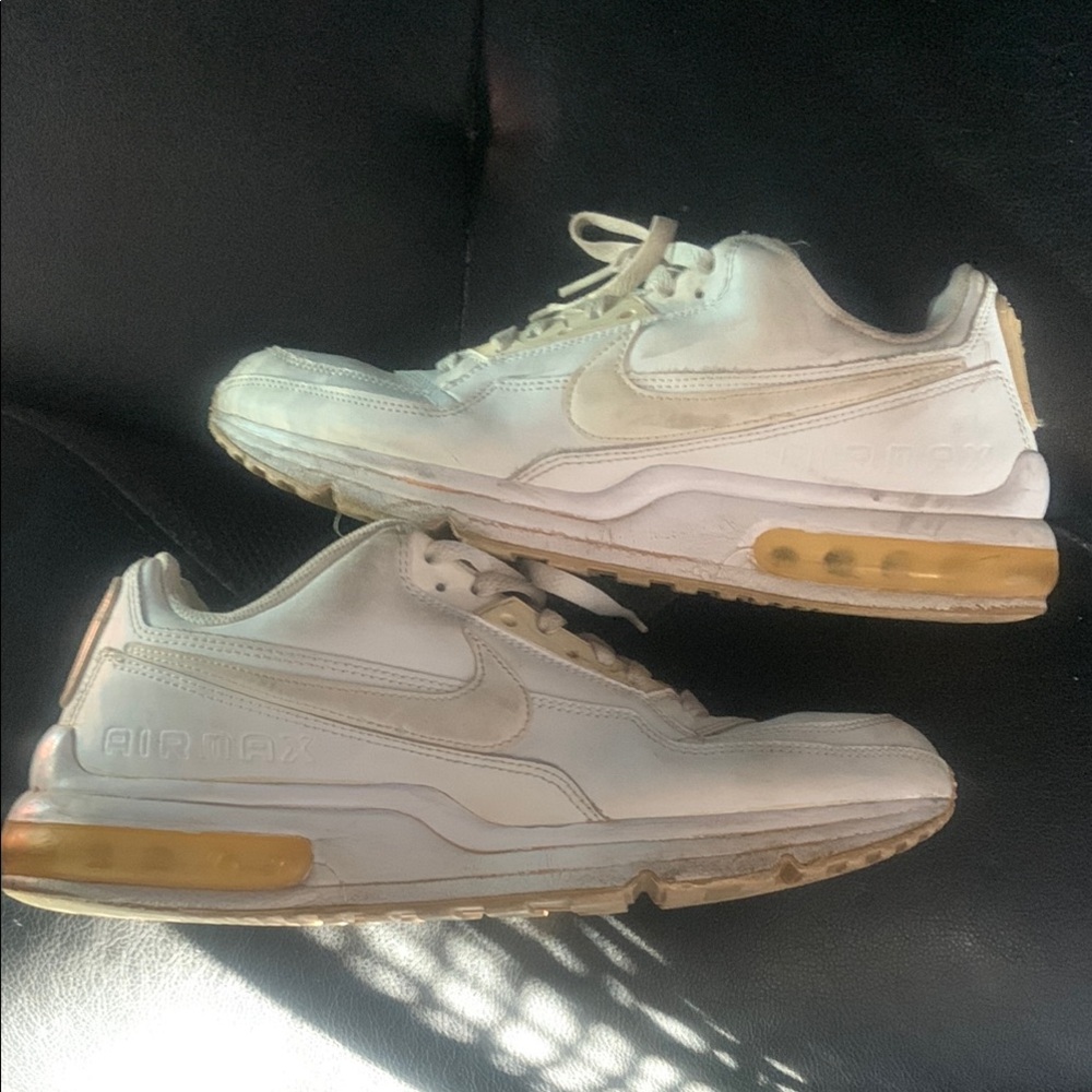 Nike Air Max White and Tan Athletic Shoes